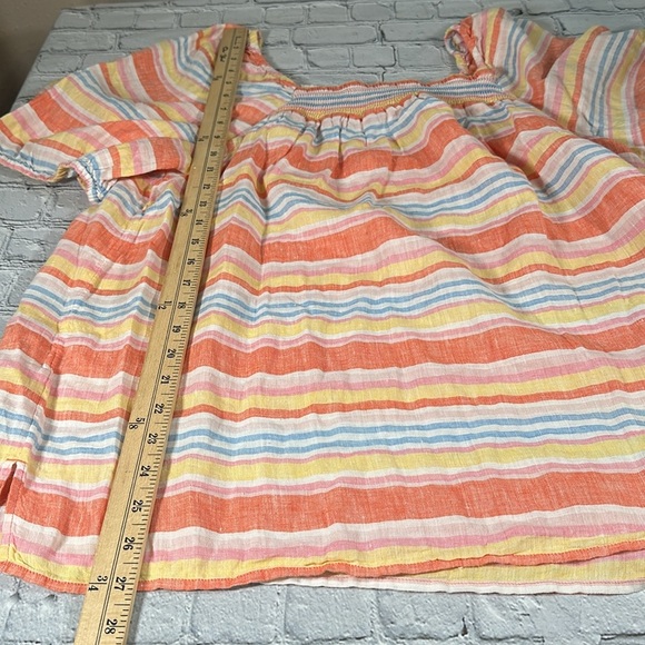 Talbots Plus Square Neck Linen Top Palm Stripe size 1X - Picture 10 of 16